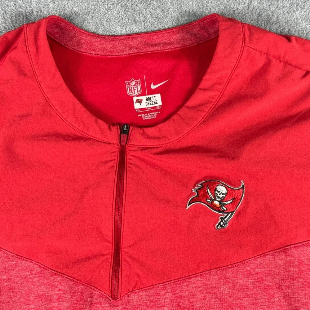 Buccaneers Nike NFL Dri-Fit Pullover Men's XXL Team Issued On-Field 1/4 Zip Crew